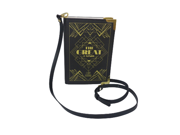 Well Read Book Cross Body Shoulder Handbag + Dust Bag Great Gatsby Black Large edited (10).png
