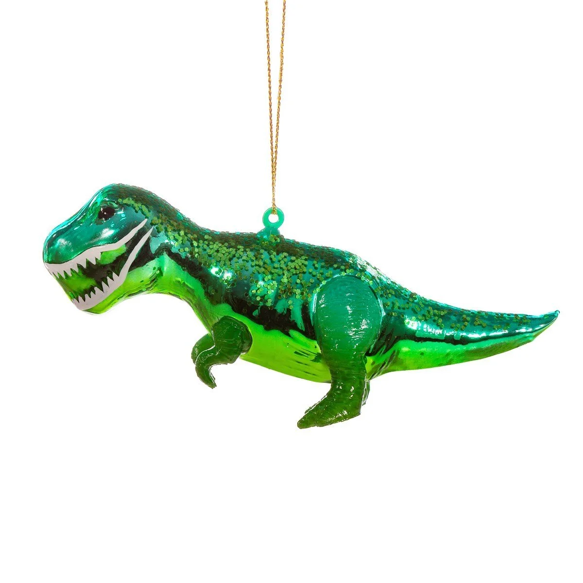 Sass & Belle Green Dinosaur T-Rex 3D Glass Bauble Hanging Decoration Xmas Tree RUBYXM170_A (1).jpg