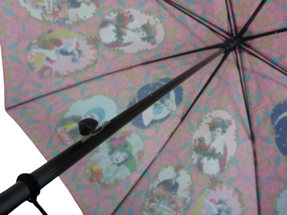 Soake Darling Divas Raining Women Pink Print Large Walk Stick Umbrella Brolley (10).png