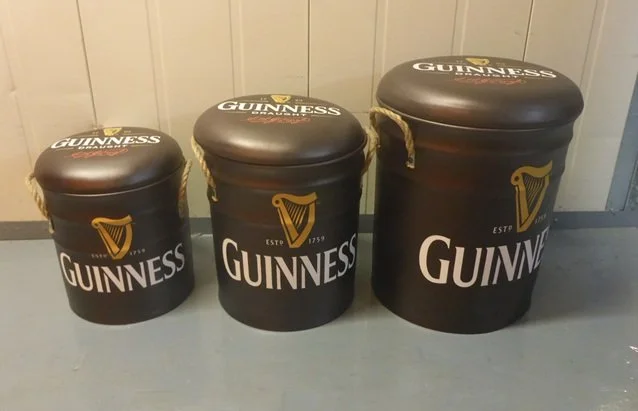 Guinness Guiness Metal Stool Padded Storage Seats Retro Vintage 30cm 36cm 44cm (8).JPG