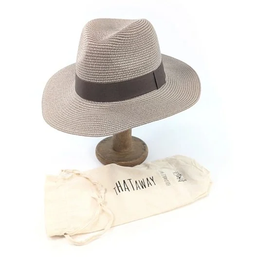Black Ginger Panama Foldable Hat + Travel Bag - Mocha