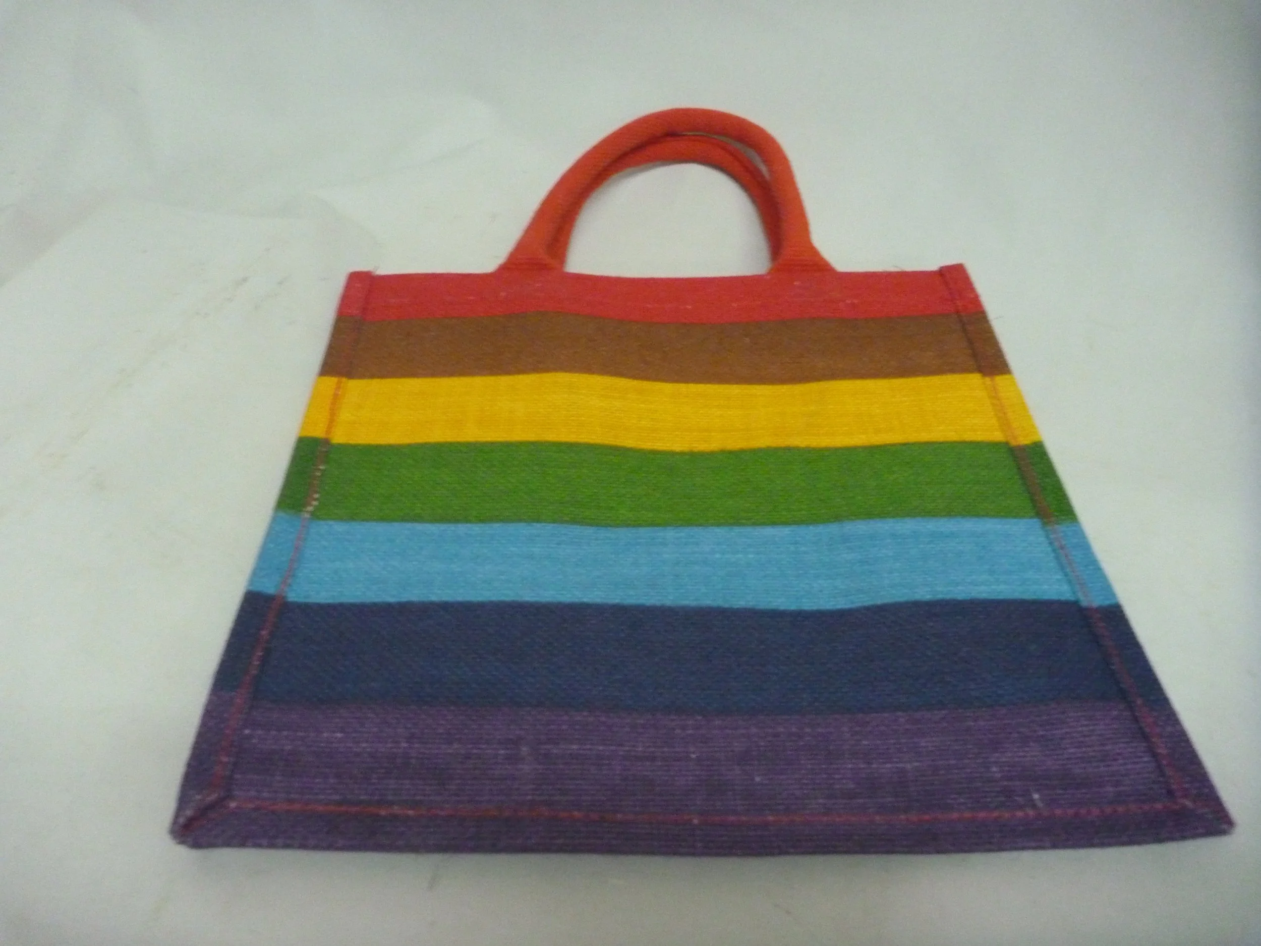Rainbow Tote Bag Shared Earth Shopper Jute Grab Eco Large Reuseable Shopping EA2106 (2).JPG