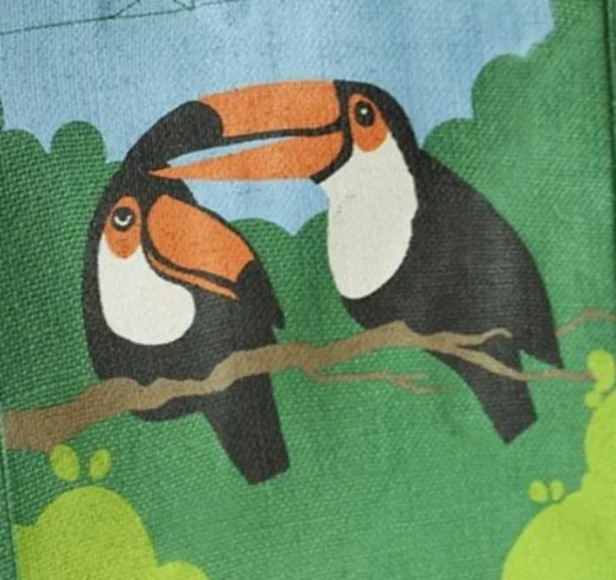 Toucan Tote Shopper Jute Grab Bag Shared Earth Bird Eco Large Reuseable Shopping EA2001 (2).jpg