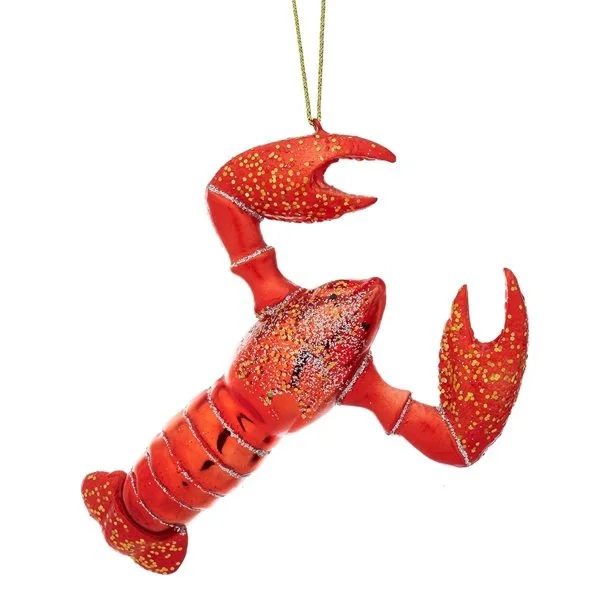 Sass & Belle Lobster Red Glass Glitter 3D Christmas Xmas Tree Hanging Decoration LINXM079_A (1).jpg