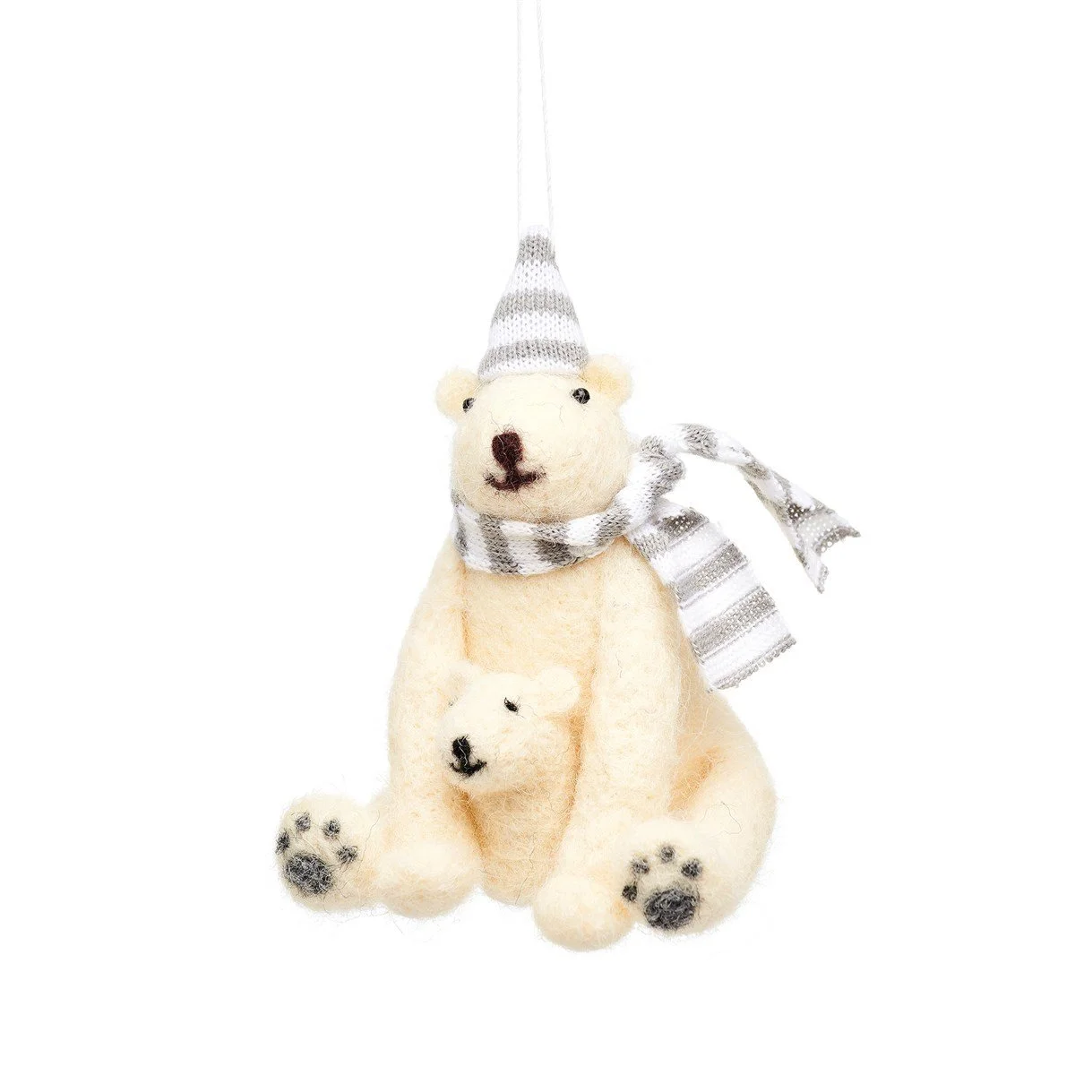 Sass & Belle Polar Bear Mum + Baby Felt Christmas Tree Hanging Decoration Xmas CRAFTXM142_A_Polar_Bear_with_Baby_Felt_Decoration.jpg