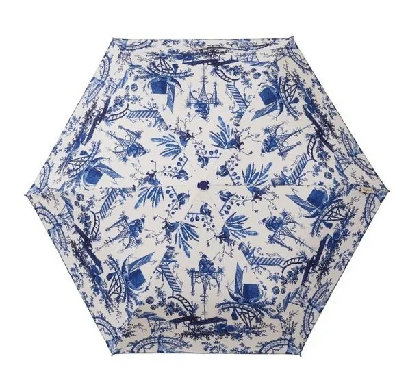Signare Chinoiserie White Automatic Folding UV UPF50 Compact Umbrella Brolley UM-AUTO-BM-CHINO (2).jpg