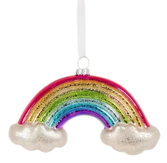Sass & Belle Rainbow Bauble Crackle Glaze Hanging Decoration Shaped 3D Xmas Tree DROPXM076 (1).jpg