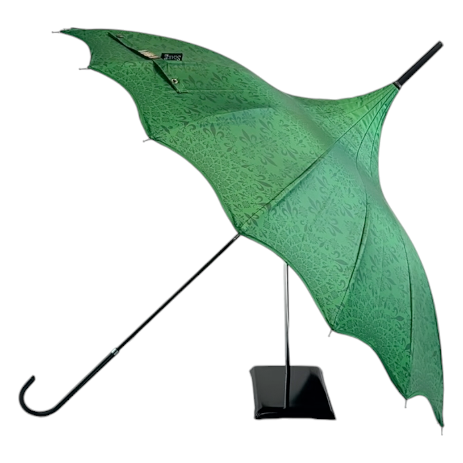 Soake Patterned Green UV Pagoda Large Walking Stick Boutique Umbrella Brolley BCSPATGRE (3).png