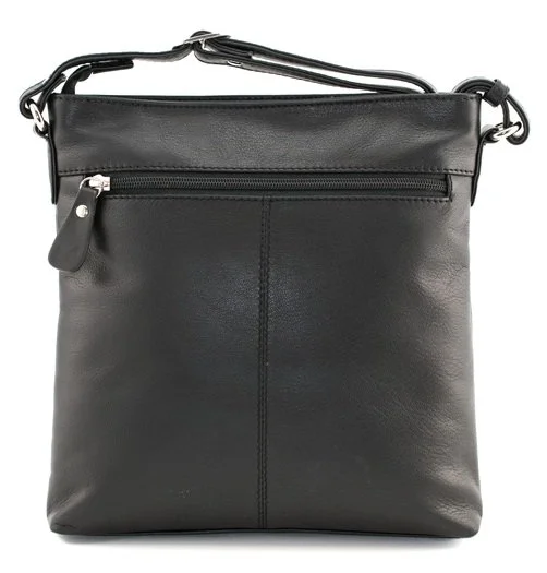 Mala Leather Poppy Black Red Flower Large Cross Body Shoulder Handbag + Dust Bag 727425Front (3).jpg