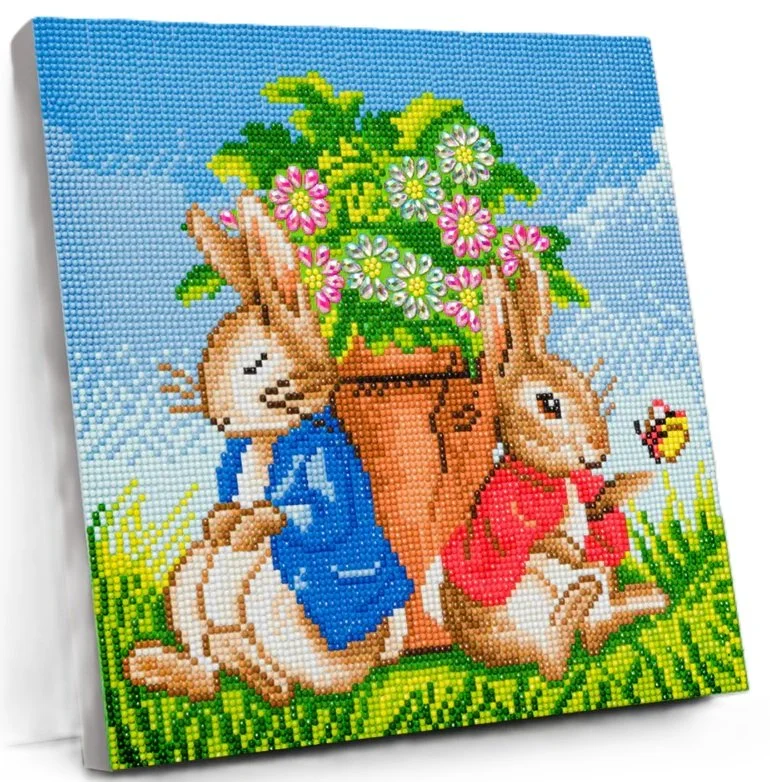 Peter Rabbit Flopsy Flower Pot Craft Buddy Diamond Crystal Art Canvas Kit 30cm CAK-PRBT31M (9).jpg