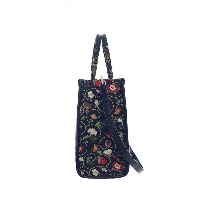 Signare Jacobean Dream Tapestry City Handbag Cross Shoulder Grab Bag Black Fun CITY-JACOB_700x (2).webp