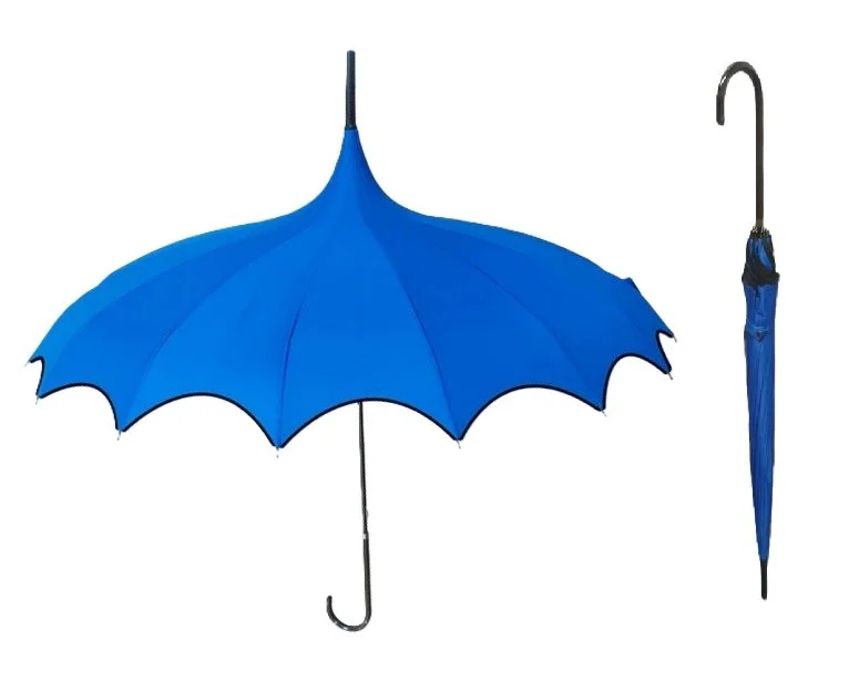 Soake Ocean Blue Pagoda Scalloped Large Walk Stick Boutique Umbrella Brolley Fun BCSSEPOB (1).jpg