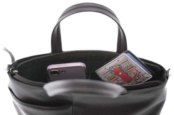 Mala Leather Gone To Pot Large Grab Shoulder Handbag + Dust Bag Black Grey 68 7460 (3).webp