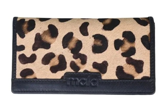 Mala Leather Compact Purse + Dust Bag - Matrah Leopard