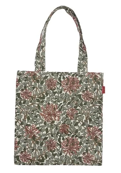 Signare Honeysuckle William Morris Tapestry Flat Tote Shopper Shoulder Bag Green FLAT-HONEY (1).jpg