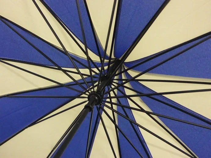 Soake Blue Cream Pagoda Large Walk Stick Boutique Classic Umbrella Gift Brolley (3).JPG