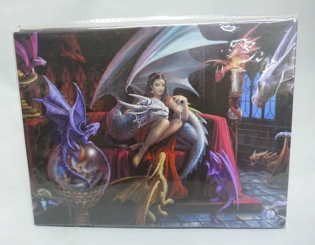 Anne Stokes Dragon Charm Small Printed Art Canvas Plaque Decoration 19 cm x 25cm AS_91723  (1).JPG