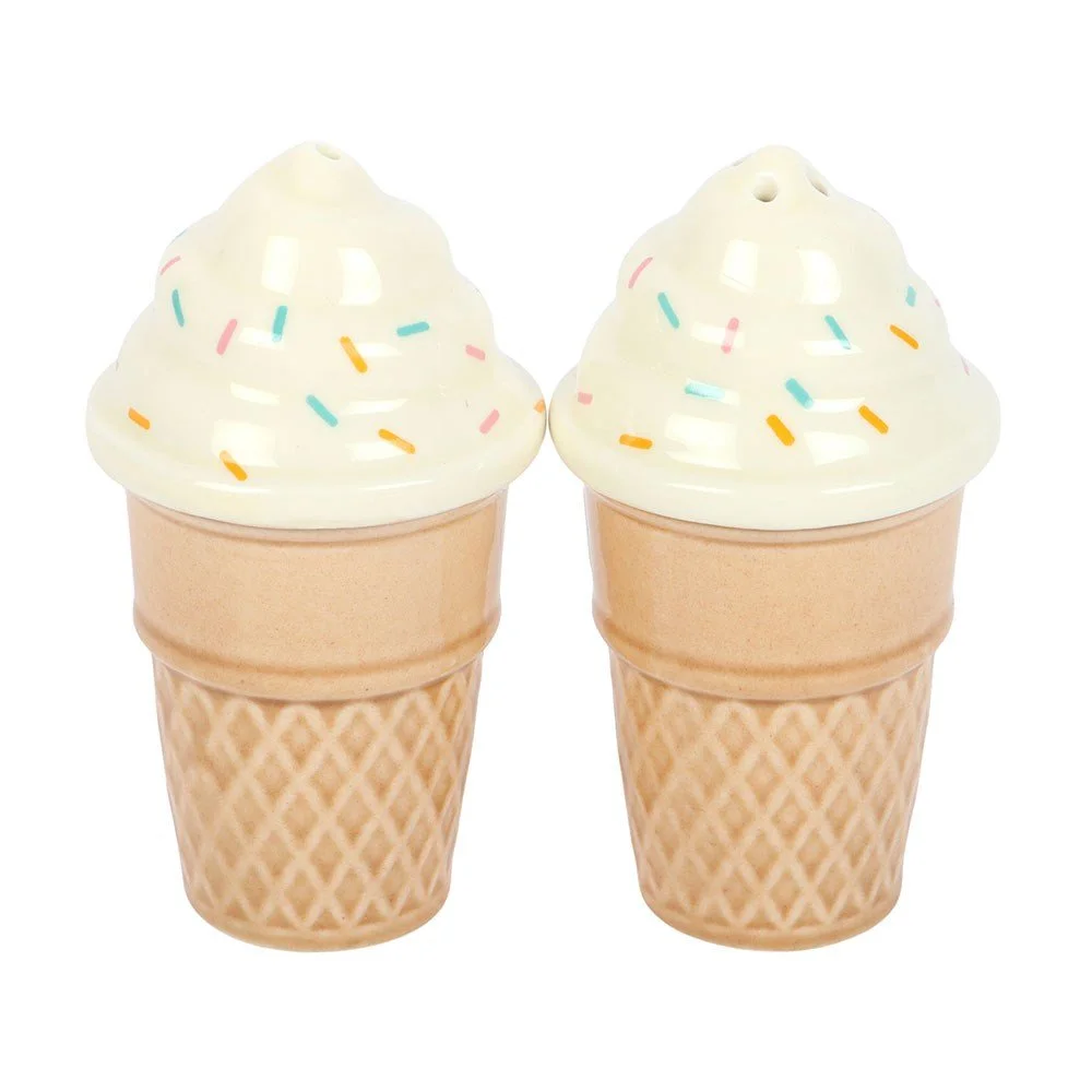 Ice Cream Cone Salt Pepper Shaker Cruet Set 2 Ceramic White Brown Pot Pots Shake HE_82226 (12).jpg