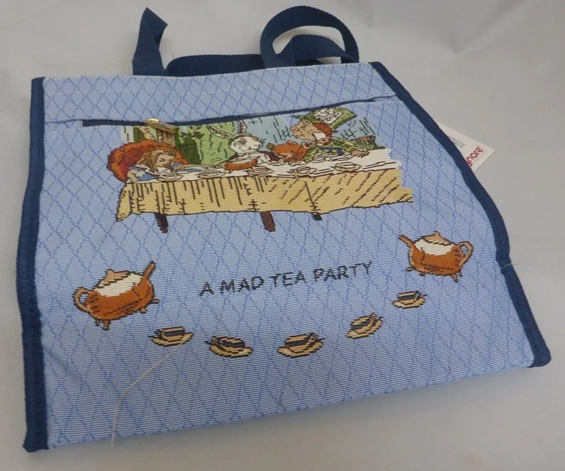 Signare Alice In Wonderland Nothing But Card Shopper Tote Shoulder Bag Shop Blue SHOP-AIW-TEA (4).JPG