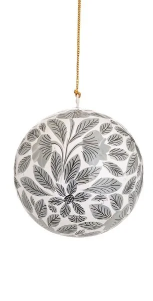 Sass & Belle Kashmiri Papier Mache Bauble Leafy Round Christmas Tree Decor Red Black GMDXM023_A (1)b.jpg