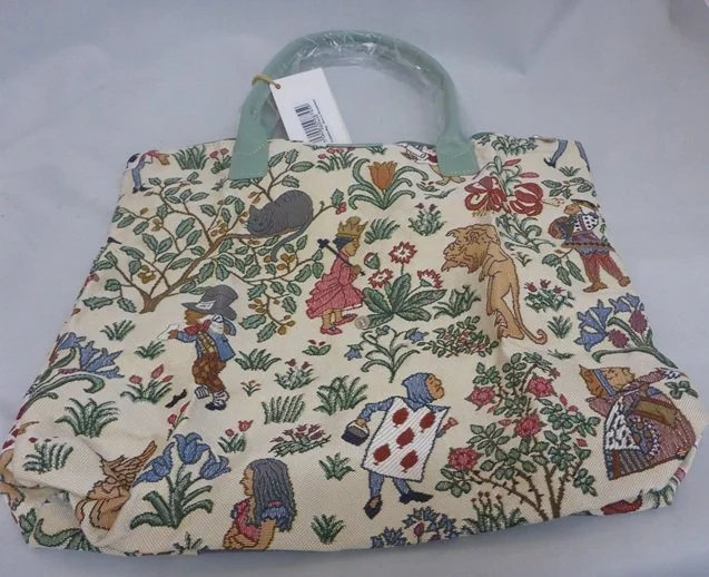 Signare Alice in Wonderland Tapestry Foldable Tote Shopping Shopper Bag Cream FOLD-ALICE (7).JPG