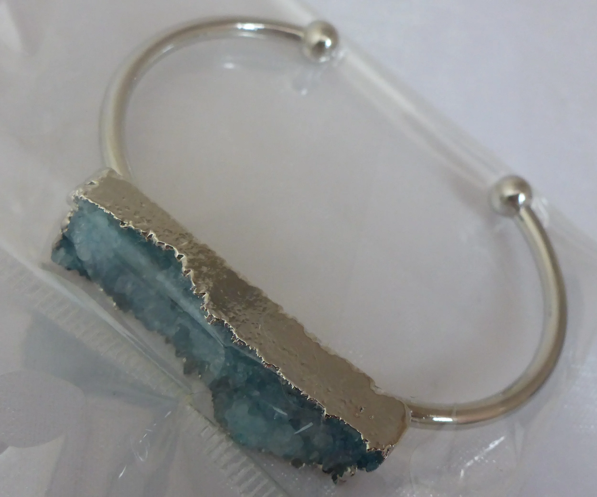 Isabelle Grace Black Ginger Natural Stone Crystal Bar Bracelet Jewellery Blue (2).JPG