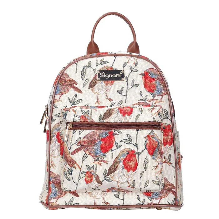 Signare Robin Bird Christmas Tapestry Casual Daypack Backpack Bag Cream Birds DAPK-ROB_700x (1).webp