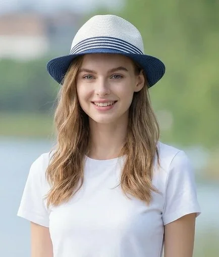 Black Ginger Trilby Blue White Hat Foldable Roll Up Travel Bag Holiday Gradiant 601-346  Gradient (1).jpg