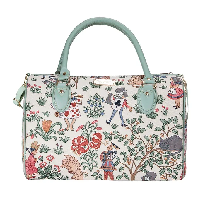 Signare Alice In Wonderland Tapestry Weekend Travel Bag Shoulder Grab Bag Cream (5).webp
