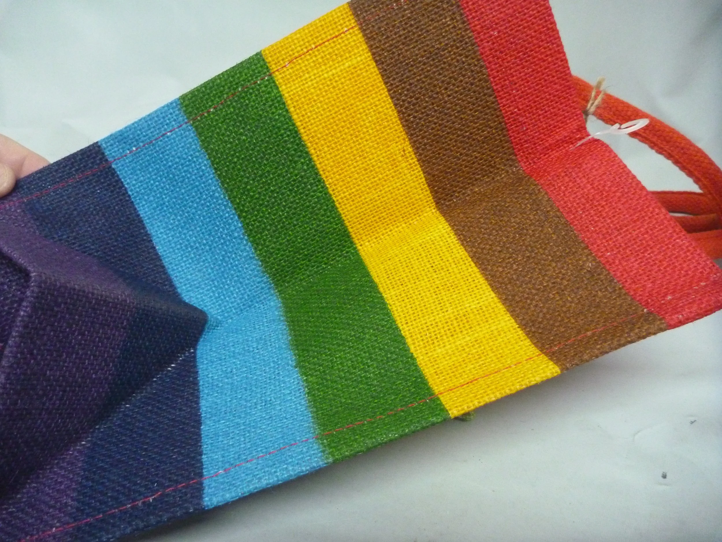 Rainbow Tote Bag Shared Earth Shopper Jute Grab Eco Large Reuseable Shopping EA2106 (14).JPG