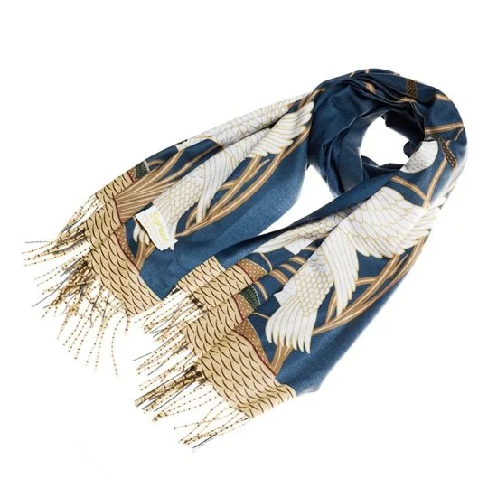Signare Walter Crane Swan Pashmina Large Scarf Art 200 x 70cm Fringe Dark Green SC-PASH-ART-SWAN_1800x1800 (11).jpg