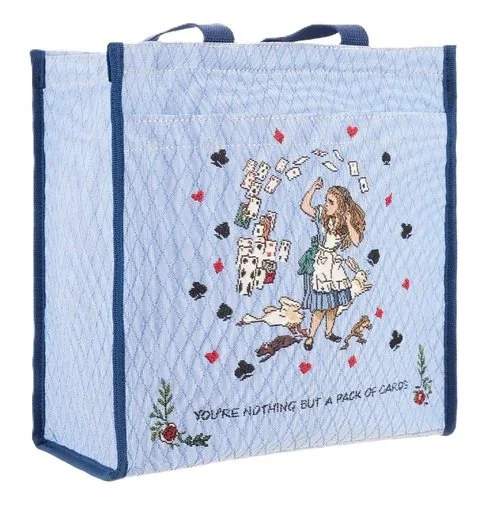 Signare Alice In Wonderland Nothing But Card Shopper Tote Shoulder Bag Shop Blue SHOP-AIW-TEA (1).jpg