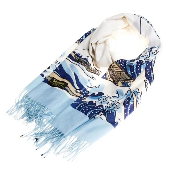 Signare Hokusai’s Great Wave Pashmina Large Scarf Art 200 x 70cm Fringe Blue New SC-PASH-ART-WAVE (10).jpg