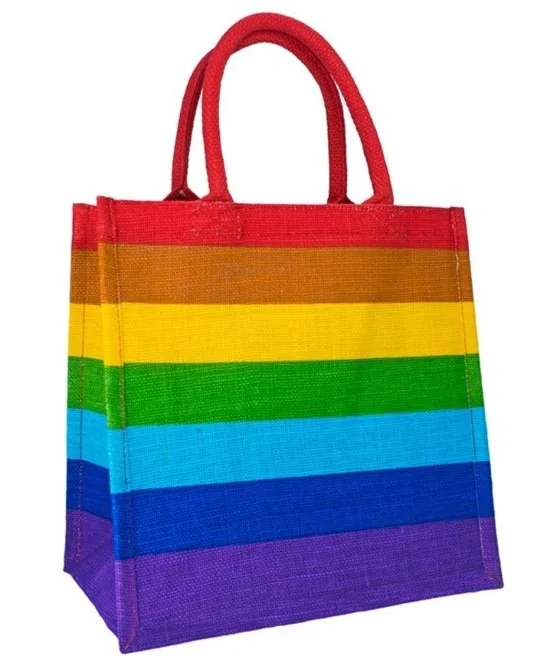 Rainbow Tote Bag Shared Earth Shopper Jute Grab Eco Large Reuseable Shopping EA2106 (1).jpg