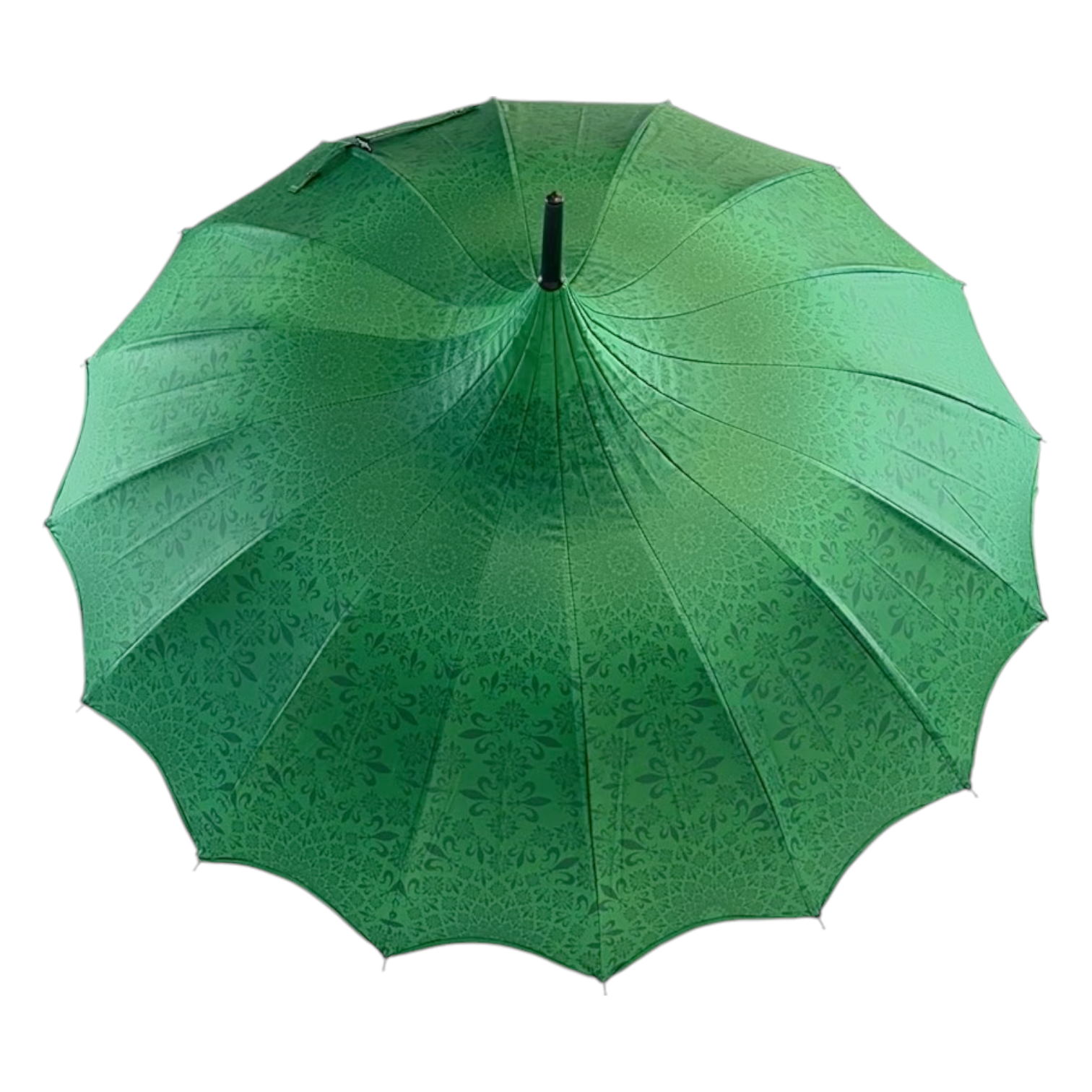 Soake Patterned Green UV Pagoda Large Walking Stick Boutique Umbrella Brolley BCSPATGRE (1).png