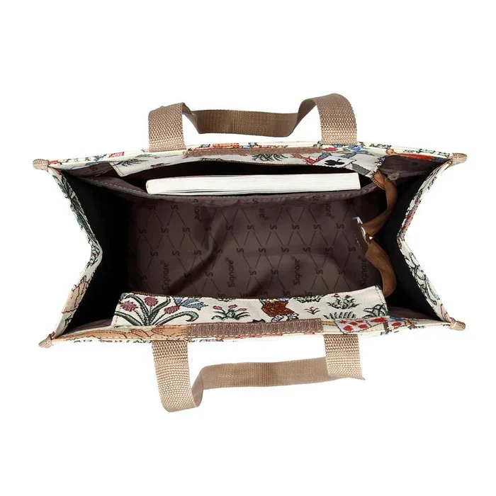 Signare Alice In Wonderland Shopper Tote Shoulder Bag Shop Green Cream Tapestry SHOP-ALICE (1).webp