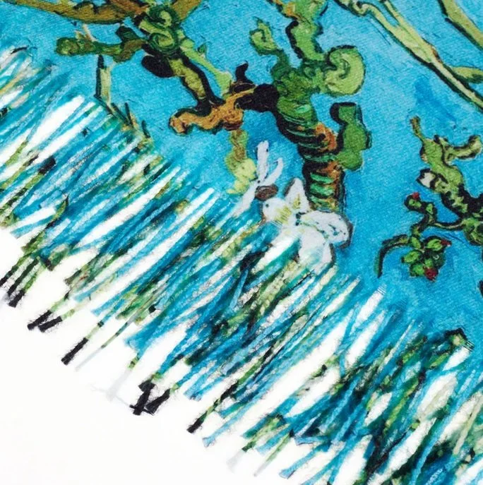Signare Van Gogh Almond Blossom Pashmina Large Scarf Art 200 x 70cm Fringe Blue SC-PASH-ARTALMOND (4).jpg