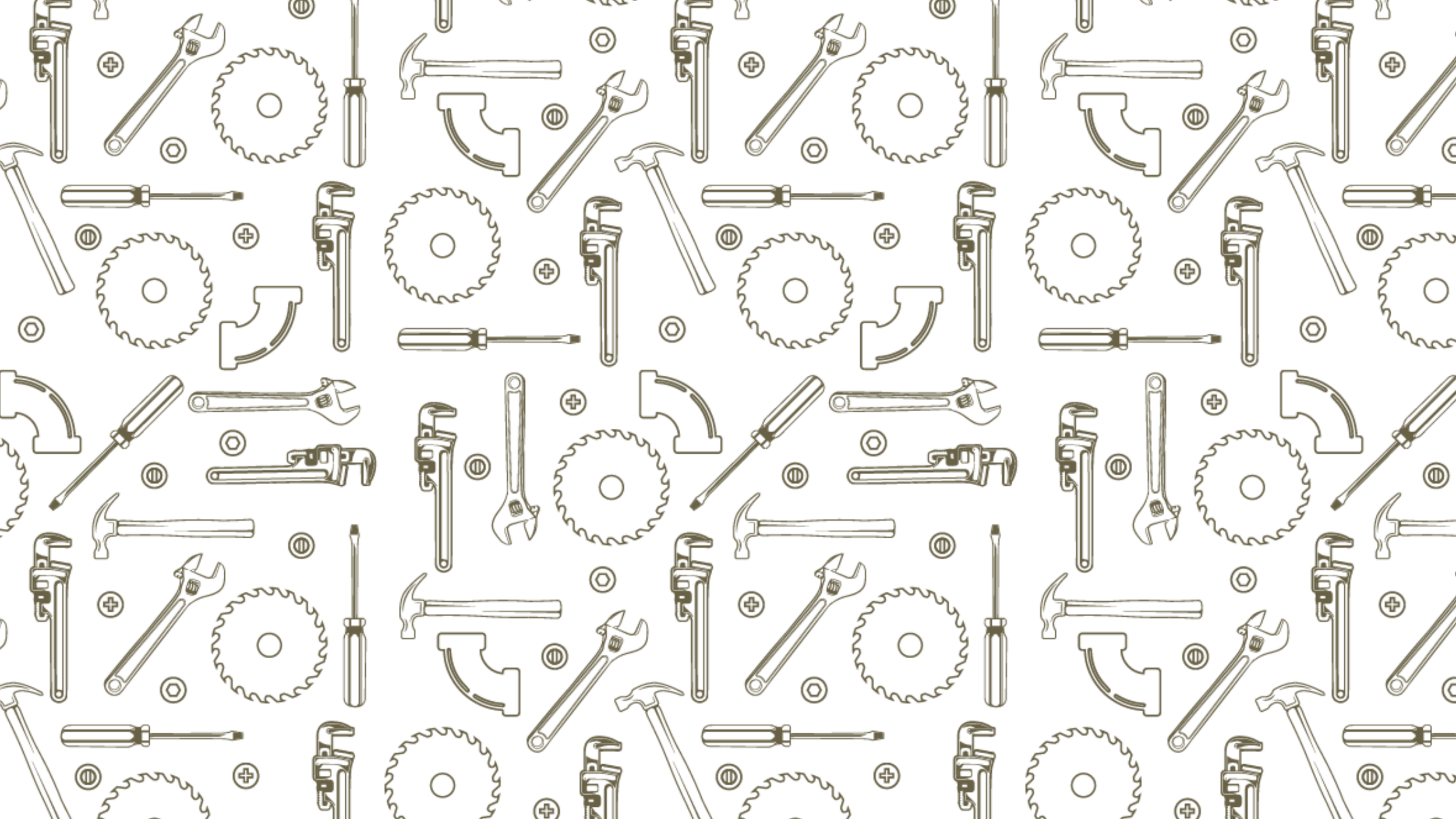 Pattern of hand tools on a black background.