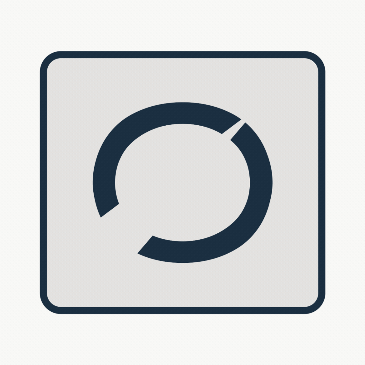 Loading or processing icon with a circular progress indicator inside a square outline.