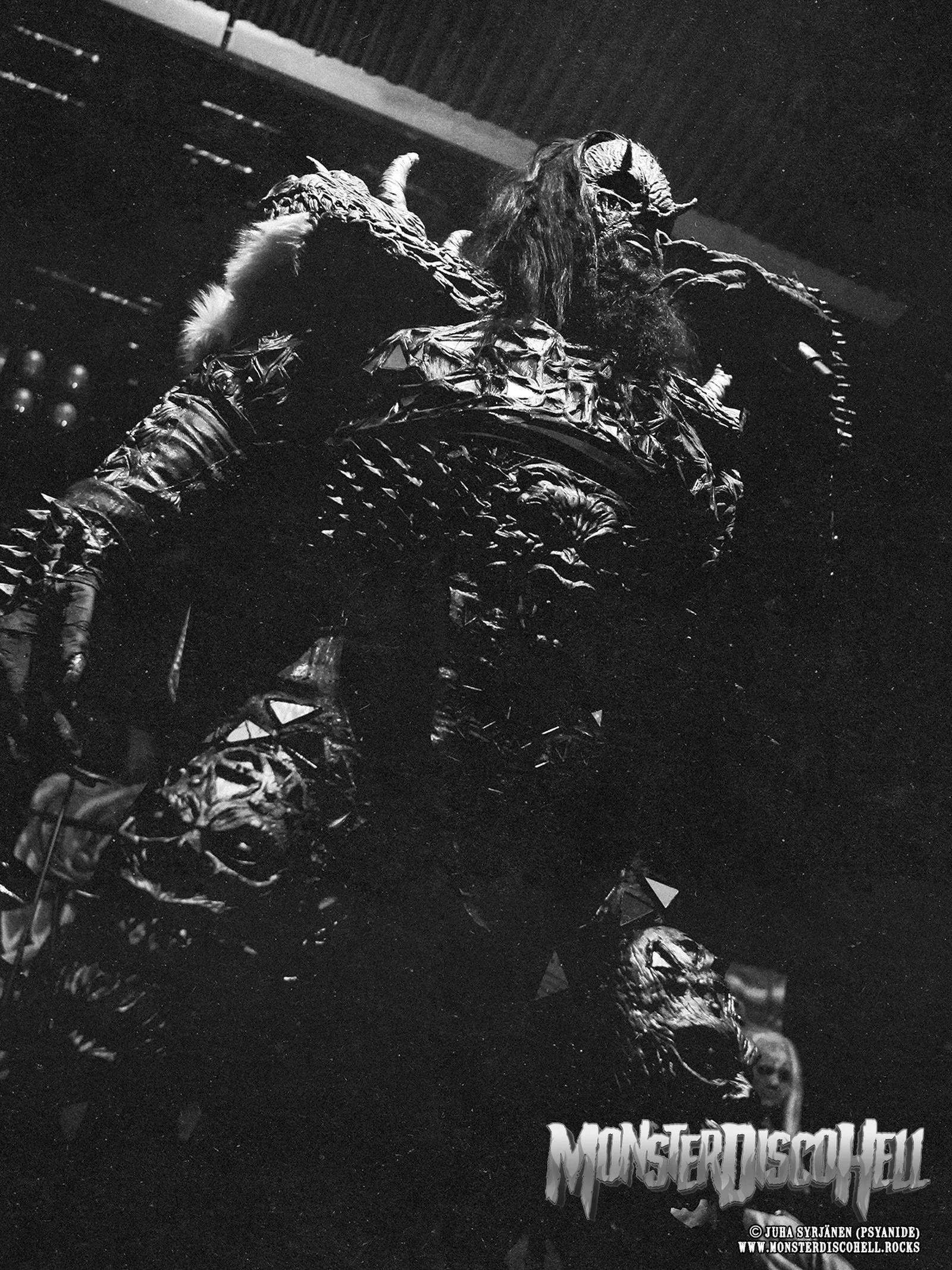 Happy Saturday and weekend, maniacs! We haven&rsquo;t had a proper Mr. Lordi post this week yet, so for today, here&rsquo;s a previously unused artsy and atmospheric b&amp;w shot of him, taken at Tavastia, Helsinki on March 22nd 2025. Not much to say