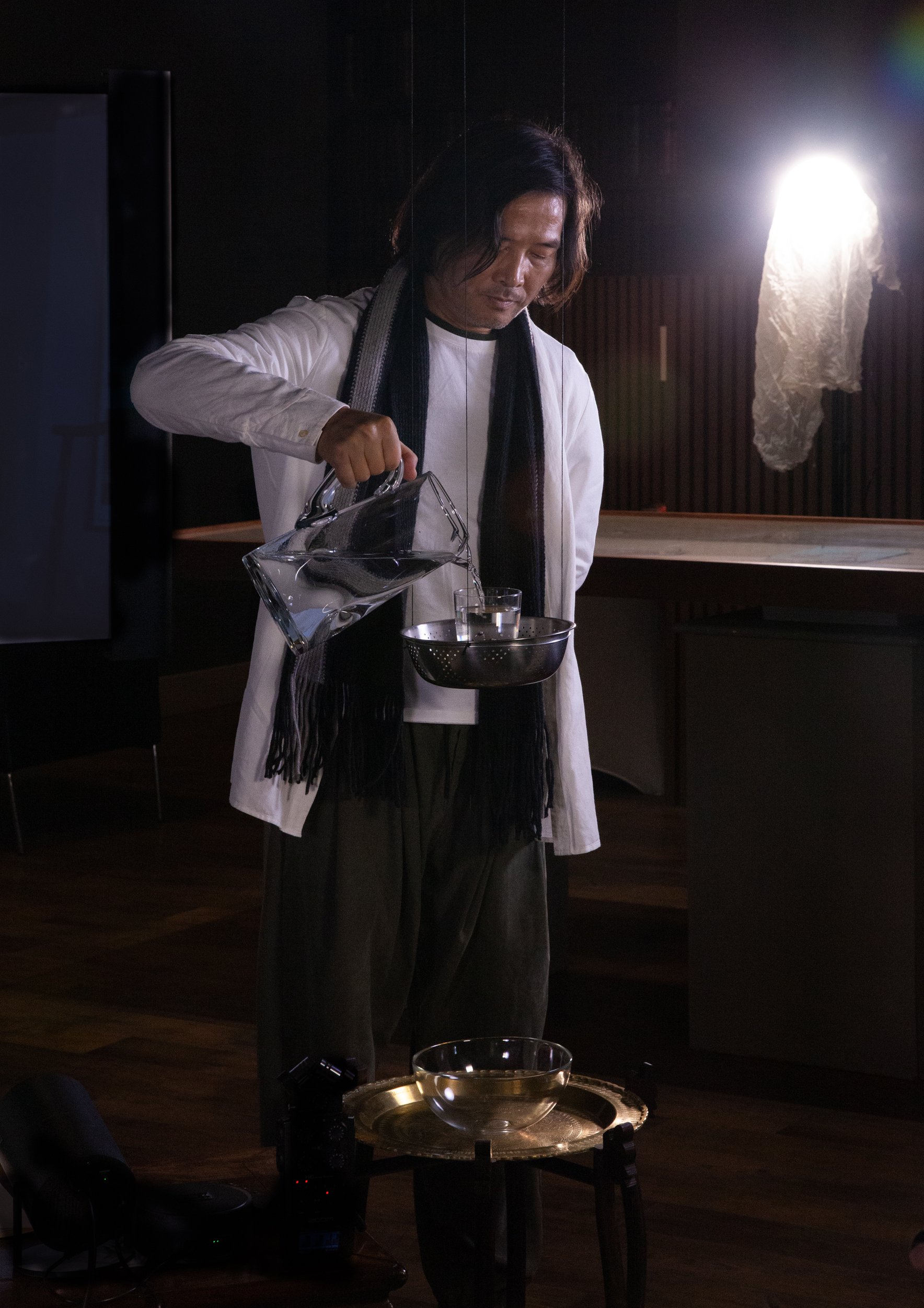 Washing water with water