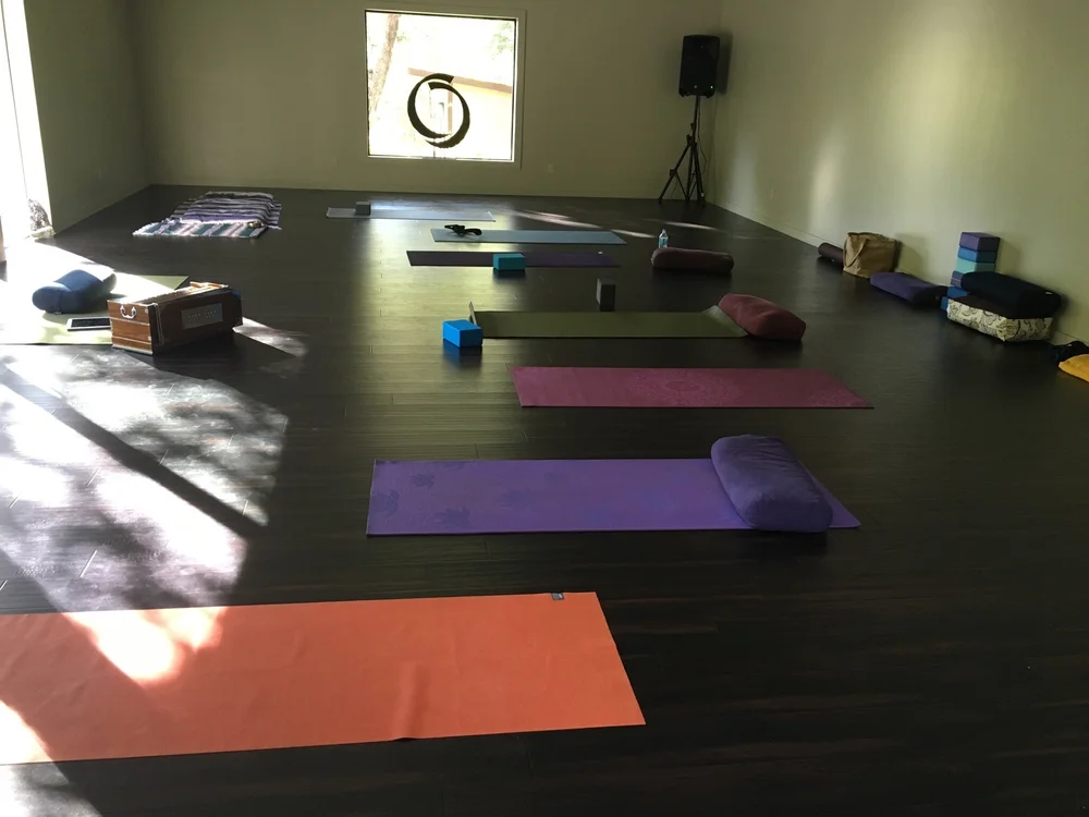 Yoga mats in a yoga studio
