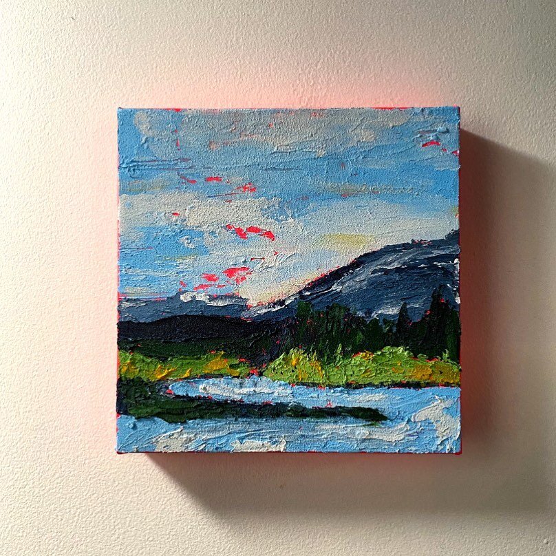 I&rsquo;ve done lots of experimenting over the last couple days and I I&rsquo;m really enjoying  adding more texture 🏞️

This new 10x10 piece will be available at the @nightofartists Artwalk this weekend, amongst a ton of other new paintings! 

#pai