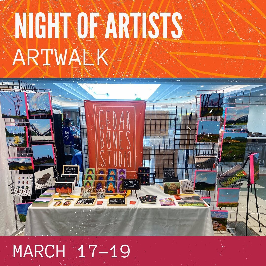 Day two! Let&rsquo;s goooo!! 🥳 Come on down to Bonnie Doon Centre to see myself and 100+ other artists showing off their works. We&rsquo;re all here 10-5pm today! (And noon-5 tomorrow!) 

#yeg #yegartwalk #artwalk #noagalleryartwalk #noa #noagallery