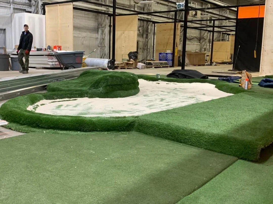 Progress update on the short game area.
Bunker is looking good.