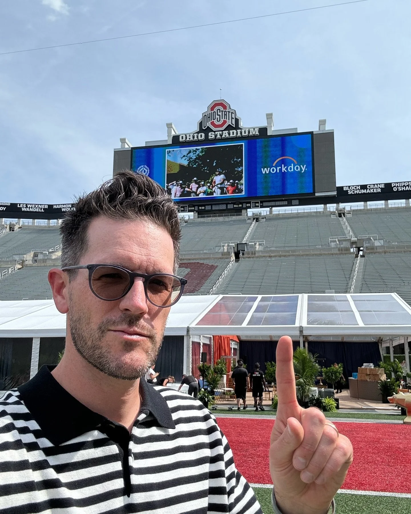 #todaysdjmrbooth is at the OSU stadium.  Biggest venue I&rsquo;ve ever performed in&hellip; inside of a tent for 150 guests. lol.