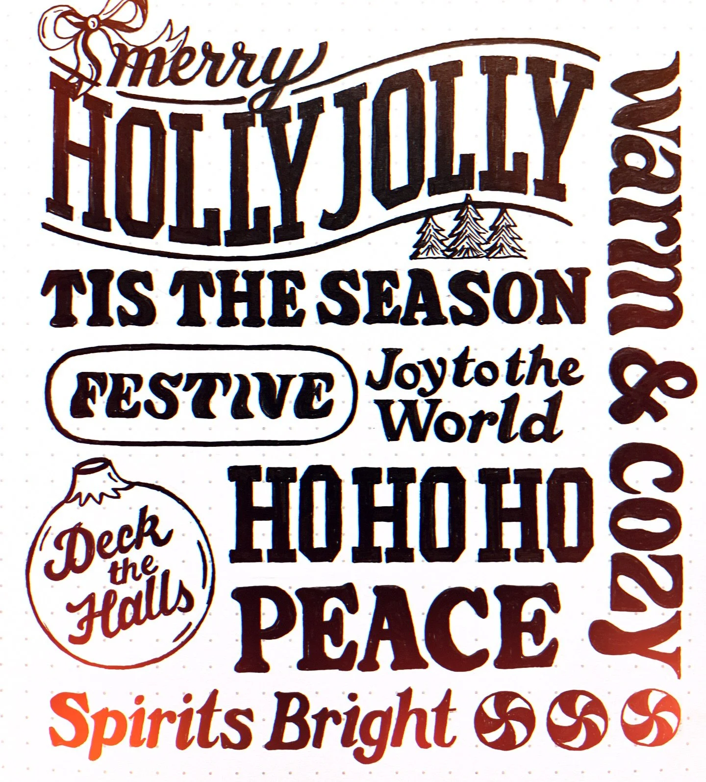 Layout mazes and merry Christmas phrases. 😉🎄✨