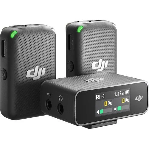 DJI Mavic Pro 2K camera bundle with DJI Mic Dual-Transmitter wireless microphone system for cameras and smartphones.