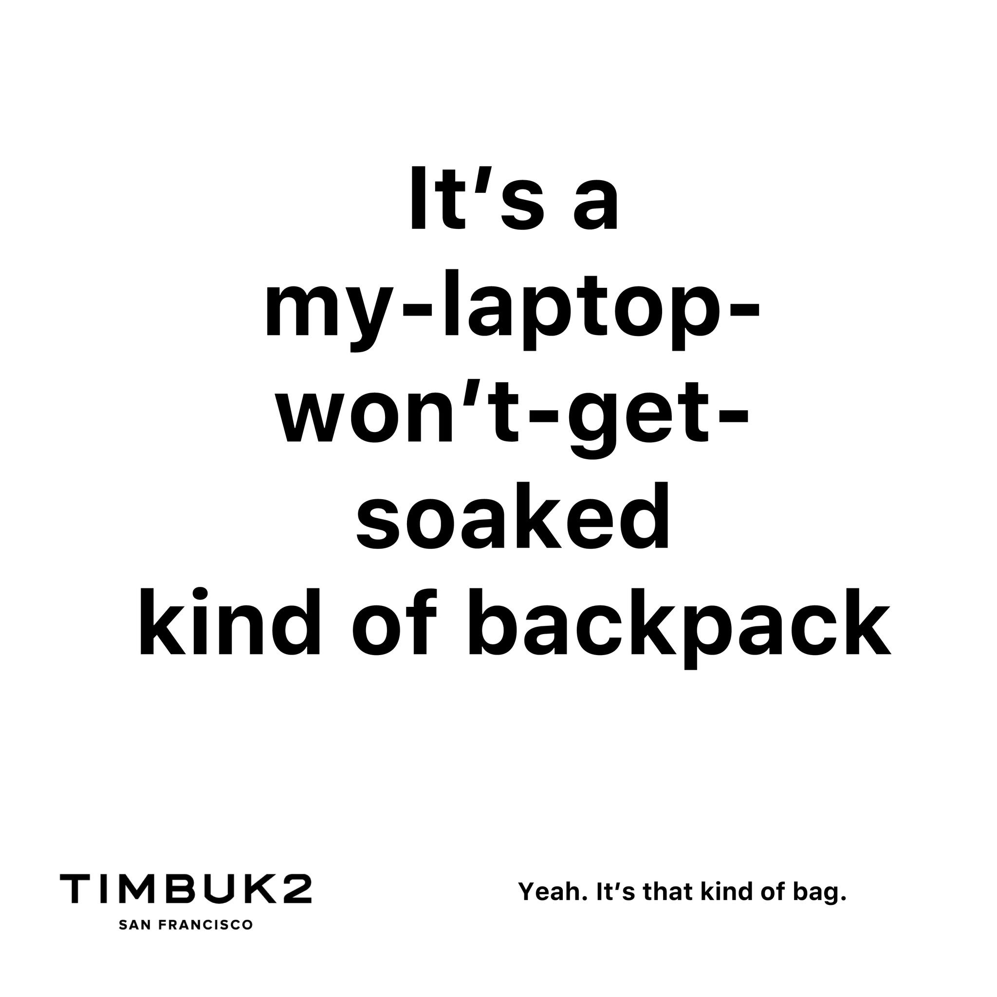 I&rsquo;m posting 1 ad mockup per day until I get my dream gig.

Day 18

Brand: @timbuk2 
Idea: Timbuk2 makes the kind of bag you want with you when you&rsquo;re running around town
Tagline: Yeah. It&rsquo;s that kind of bag.