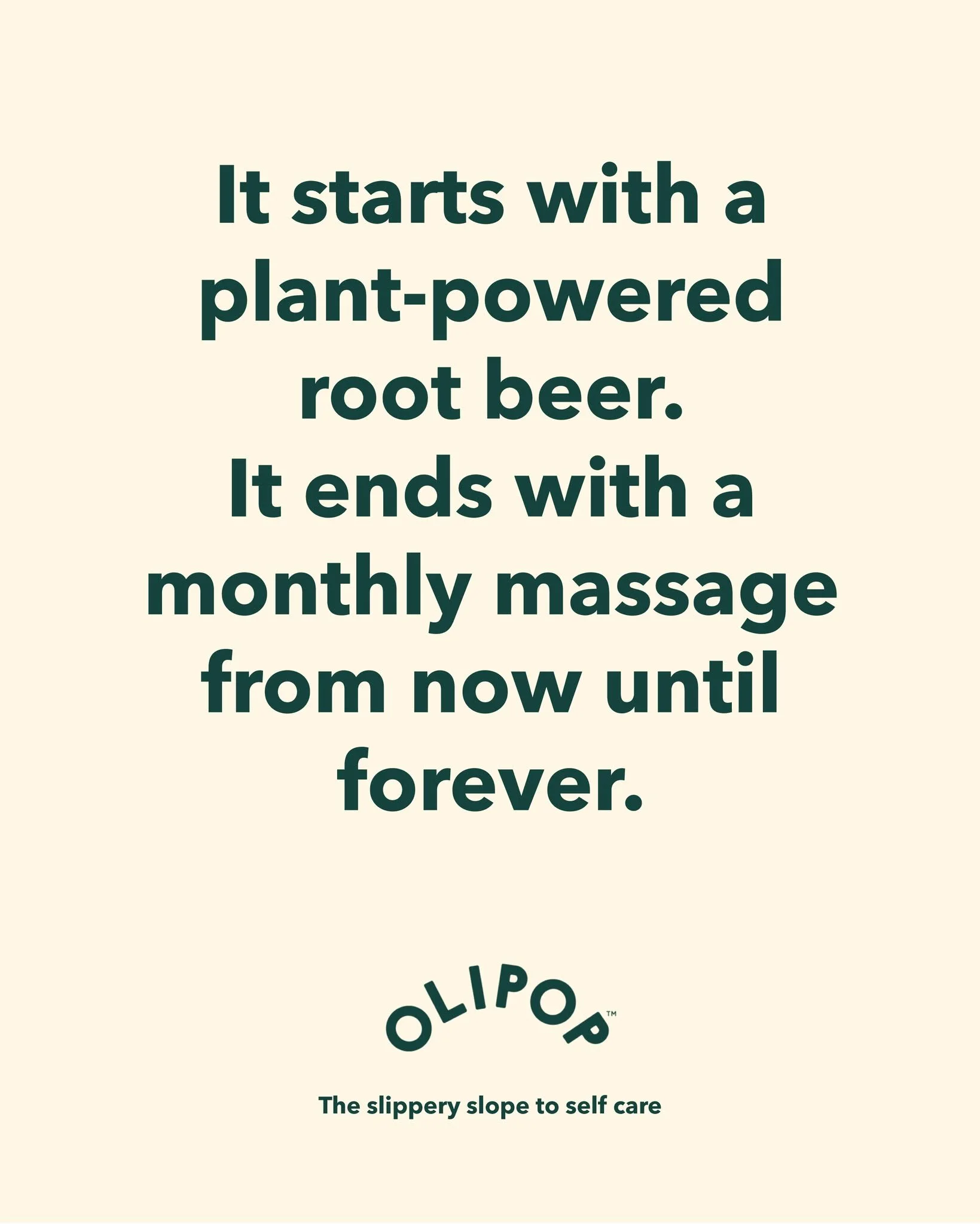 I&rsquo;m posting 1 ad mockup every other day until I get my dream gig.

Day 43

Brand:@drinkolipop 
Idea: Drinking Olipop is the first step to caring about your health. What happens next is unhinged self-care.
Tagline: The slippery slope to self-car